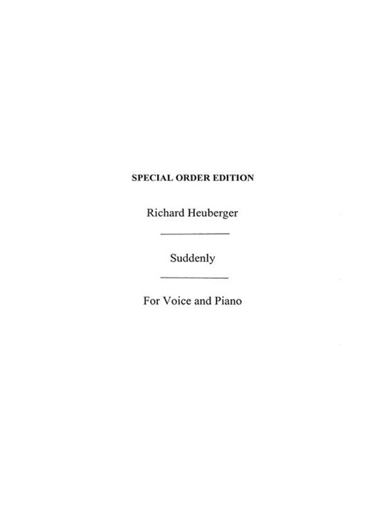 Suddenly Voice And Piano Book