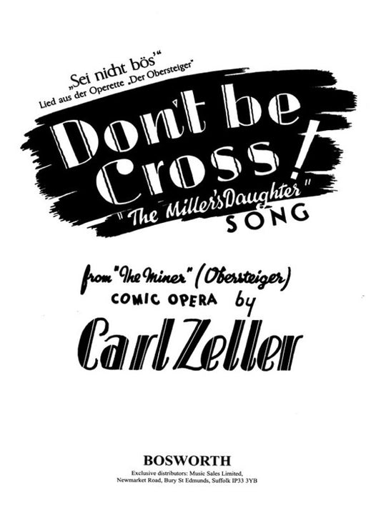 Dont Be Cross Song Vce/Piano Book