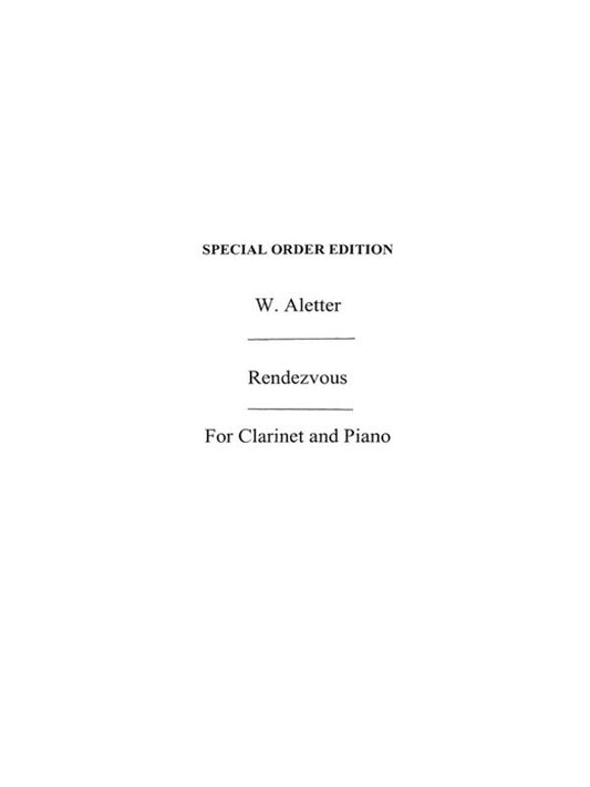 Aletter Rendezvous Clar/Piano(Archive Ed) Book