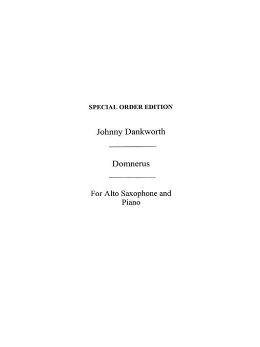 Dankworth Domnerus Alto Sax/Piano(Arc) Book