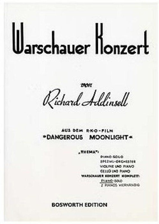 Addinsell - Warsaw Concerto for Piano Solo, Arranged by Henry Geehl, 16 Pages, Bosworth Publisher