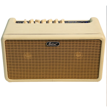 Belcat Bounce 25 Modeling Guitar Amp - Vintage Cream, 25W, Bluetooth, 5-inch speakers, 6 effects, integrated drum machine, USB-C powered