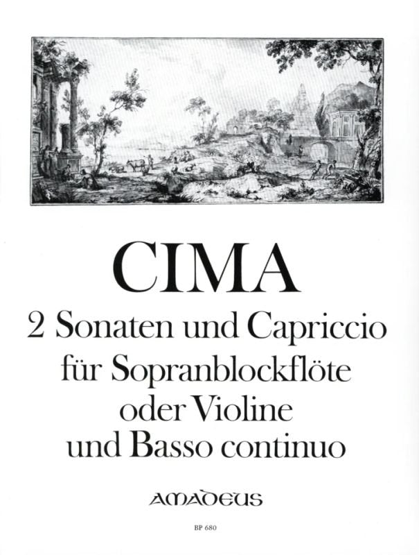 Cima - 2 Sonatas & Capriccio For Descant Recorder/Bc (Amadeus)