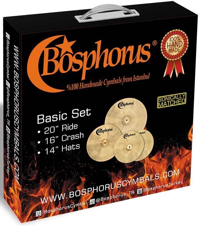 Bosphorus Basic Cymbal Box Set - 14" Hi-hats, 16" Crash, 20" Ride