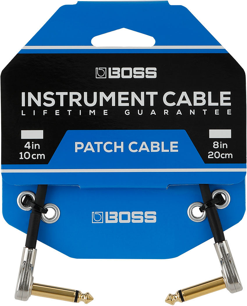 BOSS BPC-4 Pancake Cable - 4" Slimline Patch Cable with Right-Angle 1/4" Connectors for Space-Saving Audio Performance — view 3