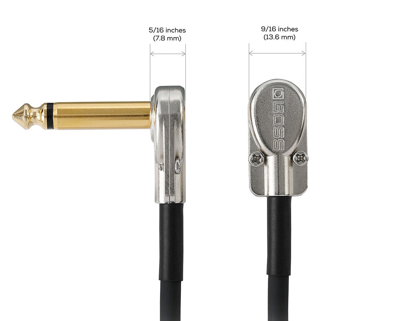 BOSS BPC-8 Slimline Patch Cable - 8" Right-Angle 1/4" Pancake Connectors for Space-Saving Audio Performance — view 5