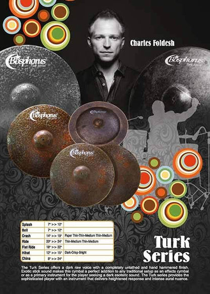 Bosphorus Turk Series 14" Crisp Hi-Hats - Hand Lathed, Unlathed Cymbals, Dark Chick Sound, Earthy Quality, Perfect Match — view 2