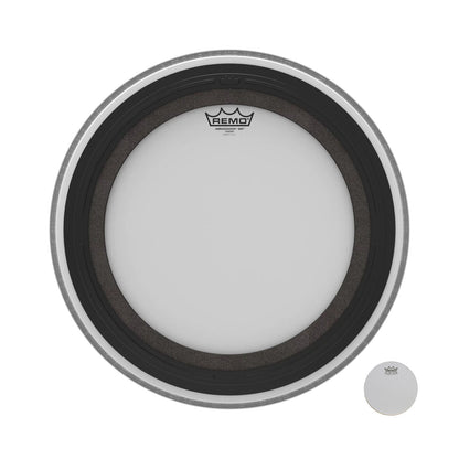 REMO White Coated Ambassador SMT Coated Bass Drum Head, 18" — view 3