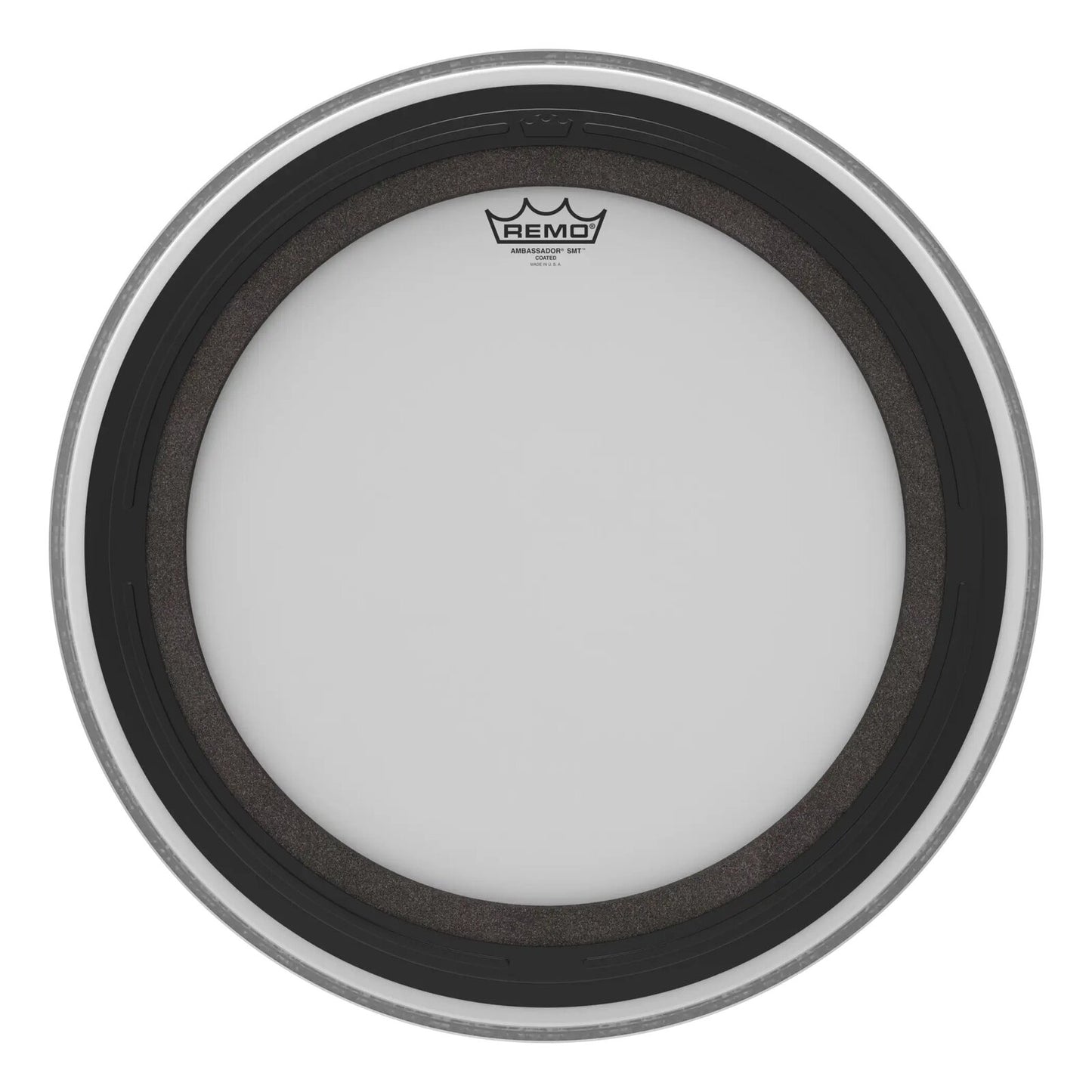 REMO White Coated Ambassador SMT Coated Bass Drum Head, 20"
