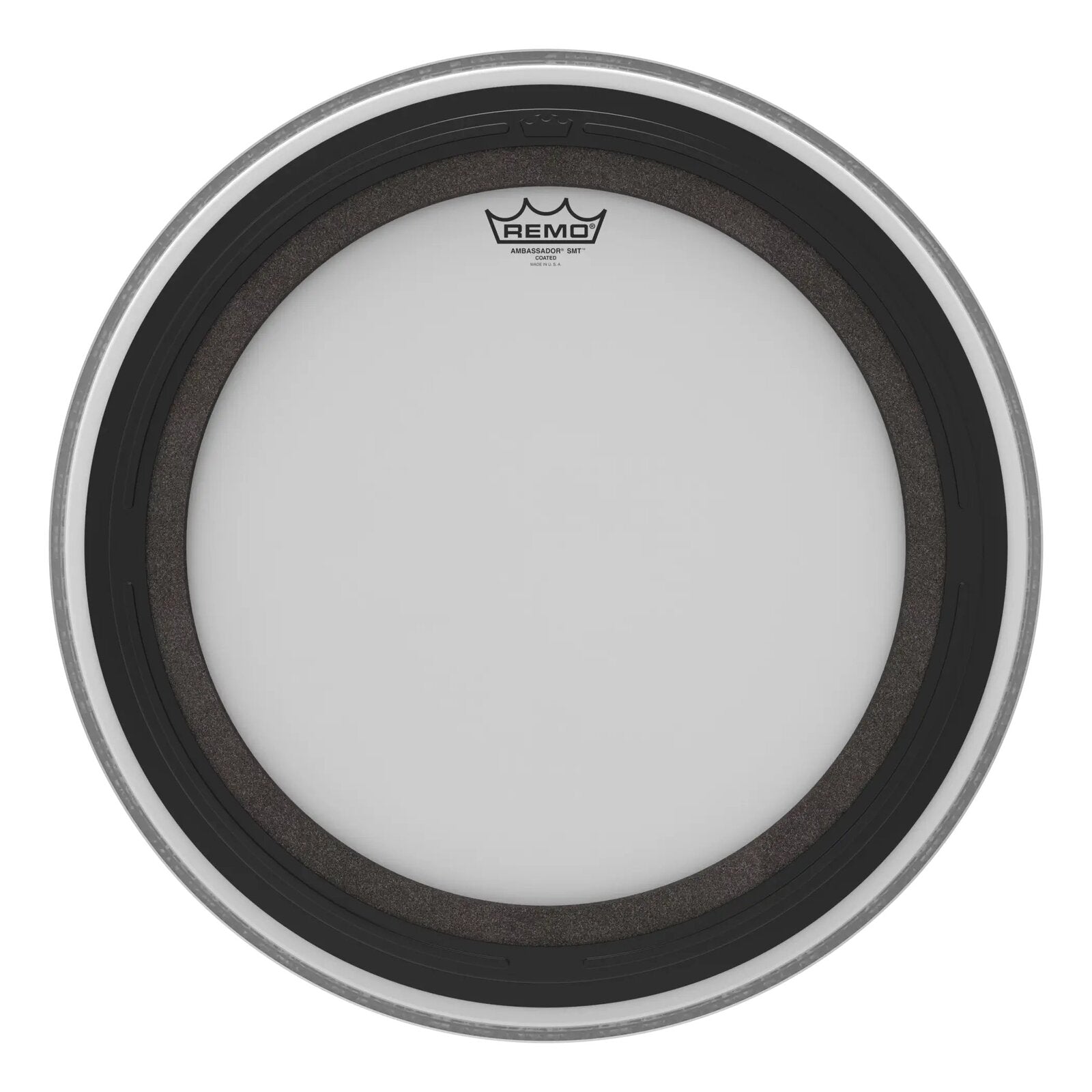 REMO White Coated Ambassador SMT Coated Bass Drum Head, 20"