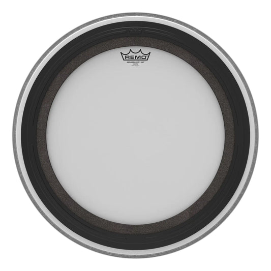 REMO White Coated Ambassador SMT Coated Bass Drum Head, 20"