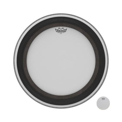 REMO White Coated Ambassador SMT Coated Bass Drum Head, 20" — view 3