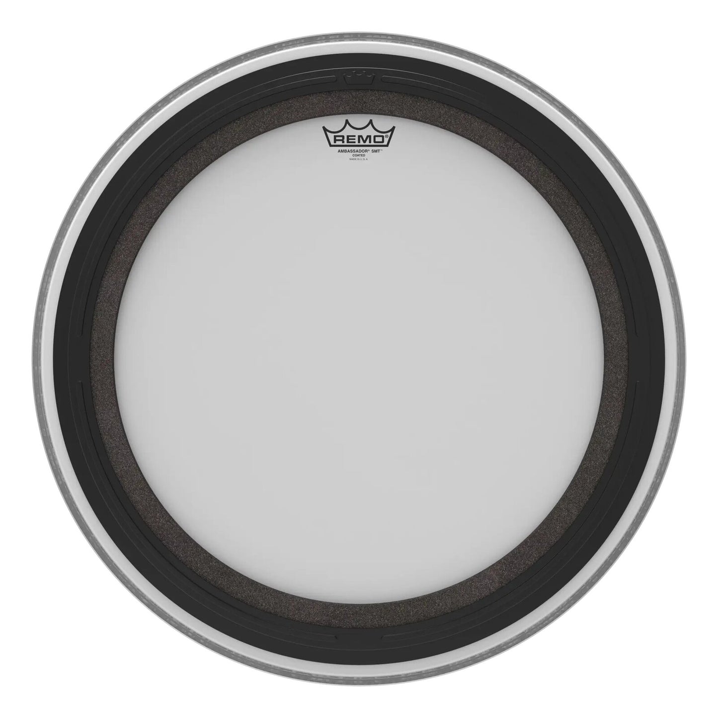 REMO White Coated Ambassador SMT Coated Bass Drum Head, 22"