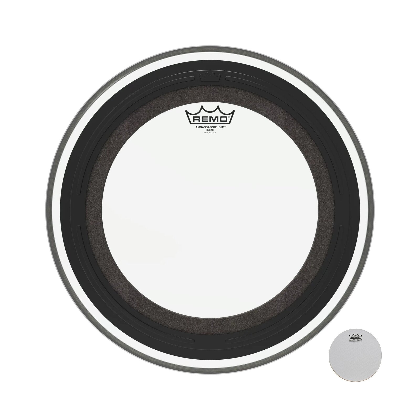 REMO Clear Ambassador SMT Clear Bass Drum Head, 16" — view 3