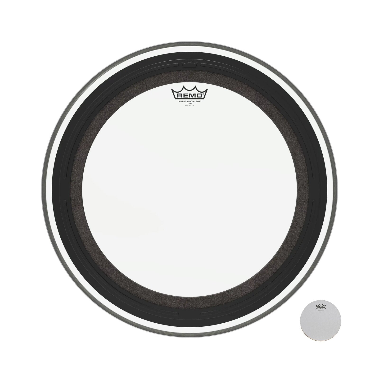 REMO Clear Ambassador SMT Clear Bass Drum Head, 20" — view 3