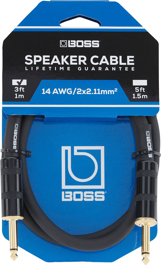 BOSS BSC-5 Speaker Cable - 5ft 14AWG High-Performance Head to Cab Cable with 24K Gold-Plated Connectors — view 4