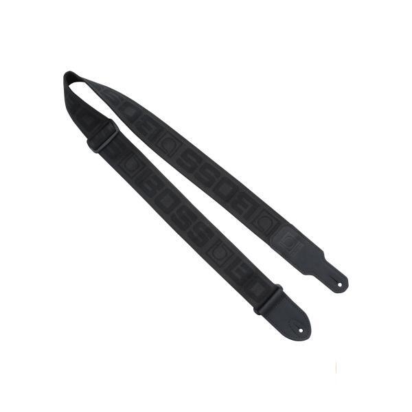 BOSS BSM-20-BB Monogram Guitar Strap - Black with Black Logo, 2" Wide, USA-Made Polyester, Iconic Repeating Design — view 5