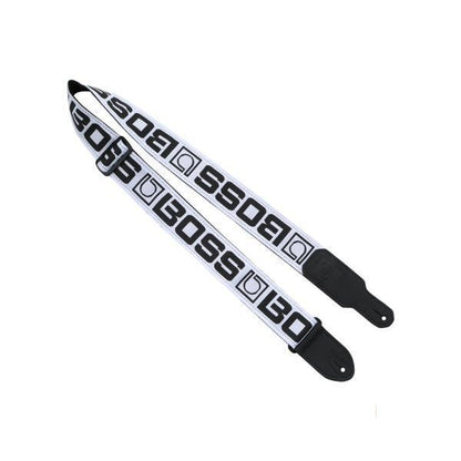BOSS BSM-20-WB Monogram Guitar Strap - White with Black Logo, 2-Inch Wide Polyester, USA-Made, Iconic Design — view 5