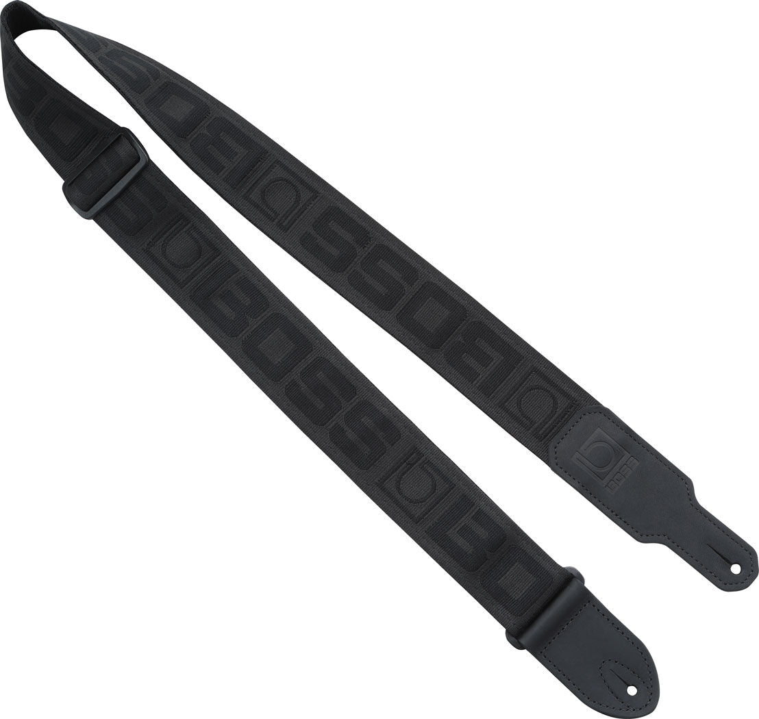 BOSS BSM-20-WB Monogram Guitar Strap - White with Black Logo, 2-Inch Wide Polyester, USA-Made, Iconic Design — view 3