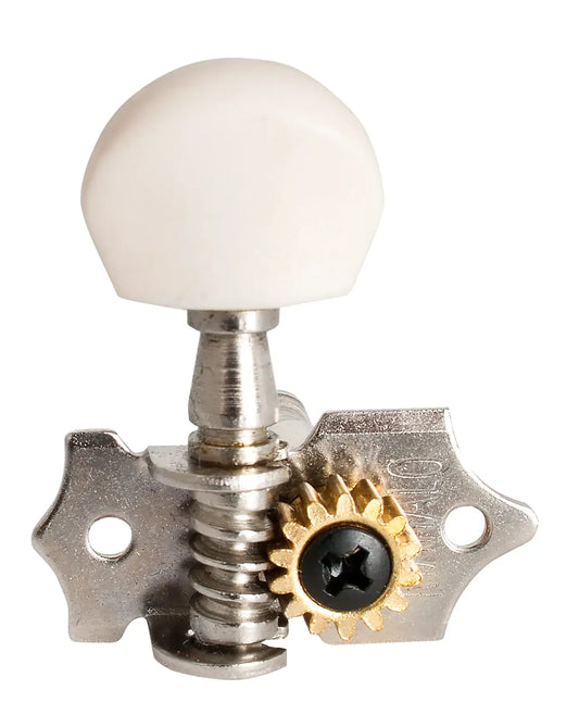 MAJOR BU58 Mahalo Uke Left-Hand Geared Machine Head Nickel Plated with White Button