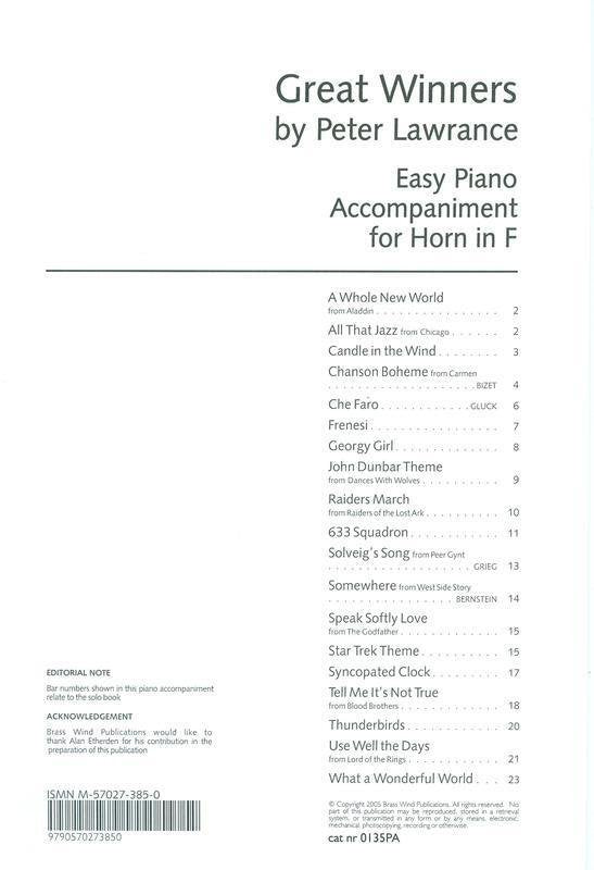 Great Winners — French Horn, Piano Accompaniment (arr. Lawrance) (Brass Wind Publications)