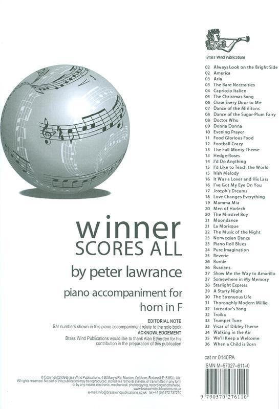 Winner Scores All for F Horn — Piano Accompaniment, arr. Lawrance (Brass Wind Publications)