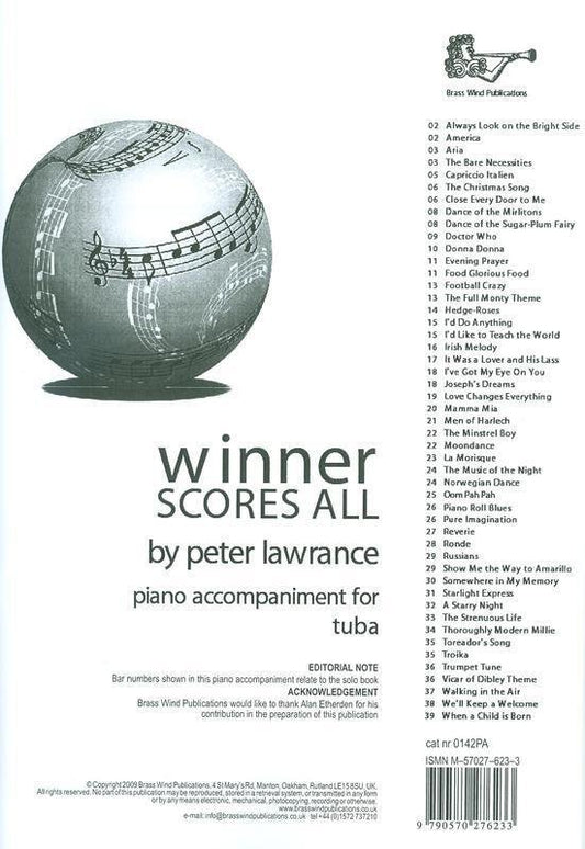 Winner Scores All for Tuba, arr. Peter Lawrance — Piano Accompaniment (Brass Wind Publications)