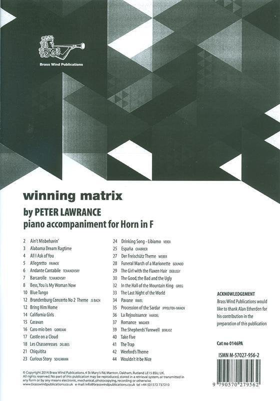 Winning Matrix — French Horn Piano Accompaniment, arr. Lawrance (Brass Wind Publications)