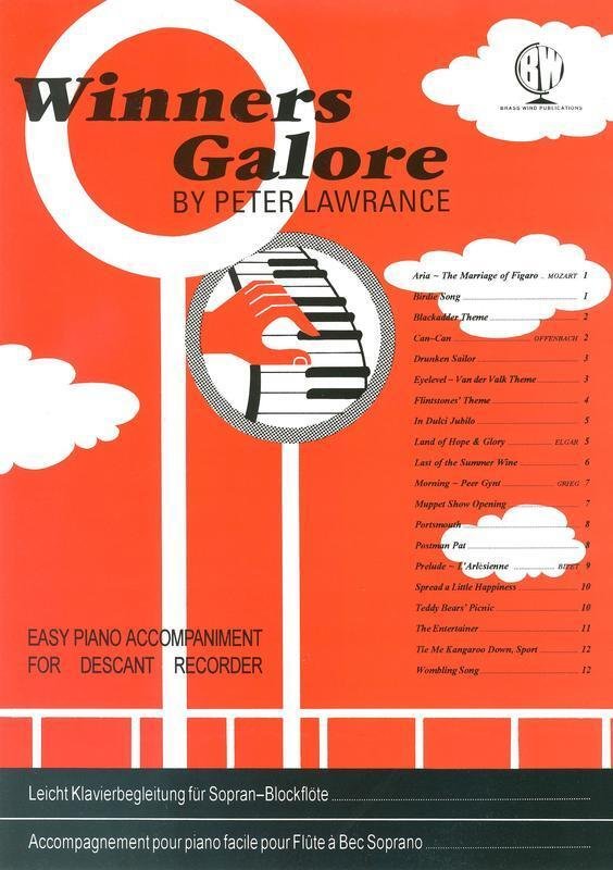 Winners Galore for Descant Recorder — Piano Accompaniment, arr. Peter Lawrance (Brass Wind Publications)