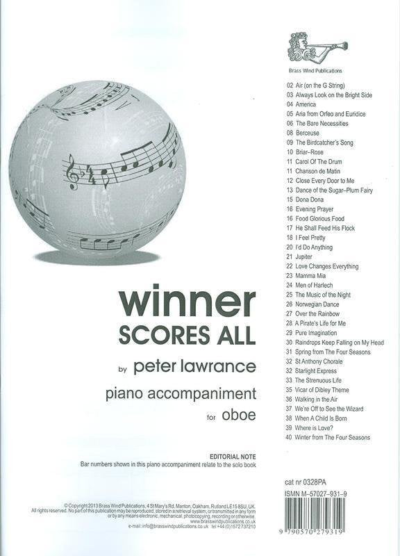 Winner Scores All for Oboe — Piano Accompaniment, arr. Lawrance (Brass Wind Publications)