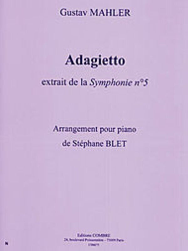 Adagietto From Symphony No 5 Piano (Softcover Book)