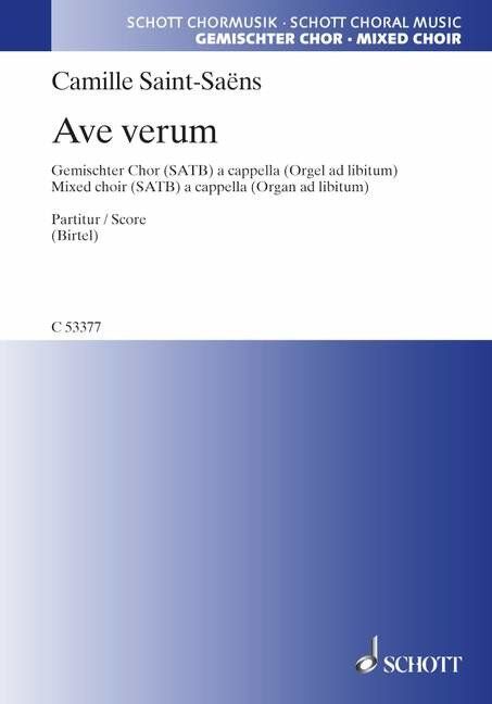 Saint-Saens - Ave Verum SATB A Cappella Choral Score (Minimum 20 Copies)
