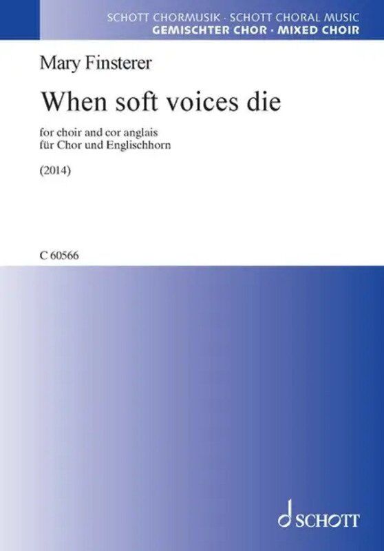 Finsterer - When Soft Voices Die SATB/Cor Anglais Choral Score, 24 Pages