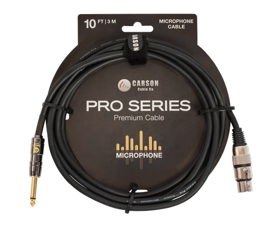 Carson Cable Co 10ft XLR Male to Female Microphone Cable
