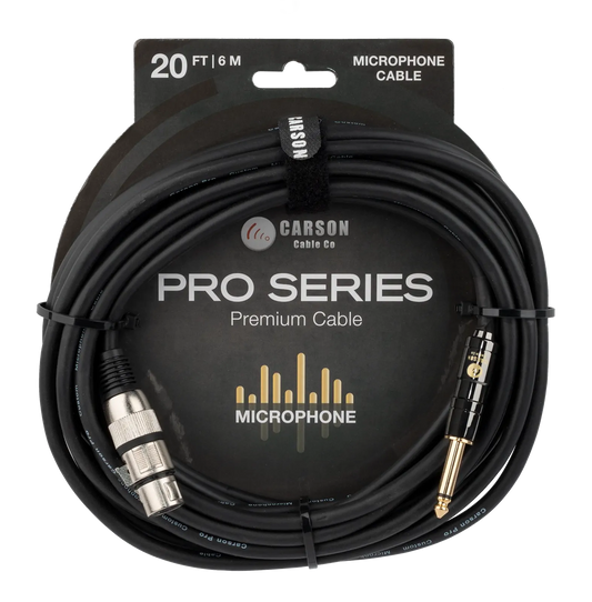 Carson Cable Co Pro Series 20 FT Microphone Cable Female XLR to Male Jack