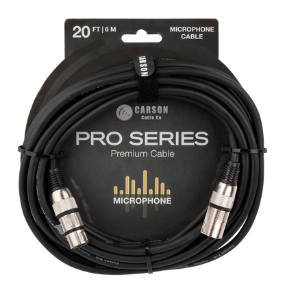 Carson Cable Co Pro 20 FT Microphone Cable Female XLR to Male XLR