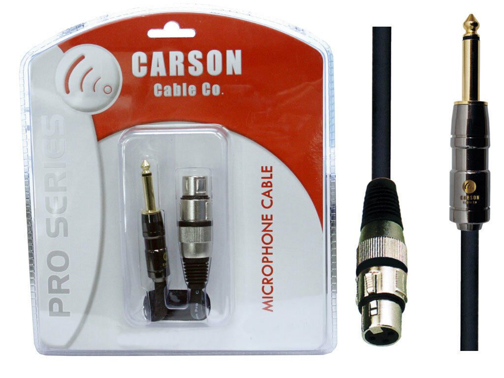 Carson Microphone Cable Professional Heavy Duty XLR(F) To " Phono Jack(M) 30