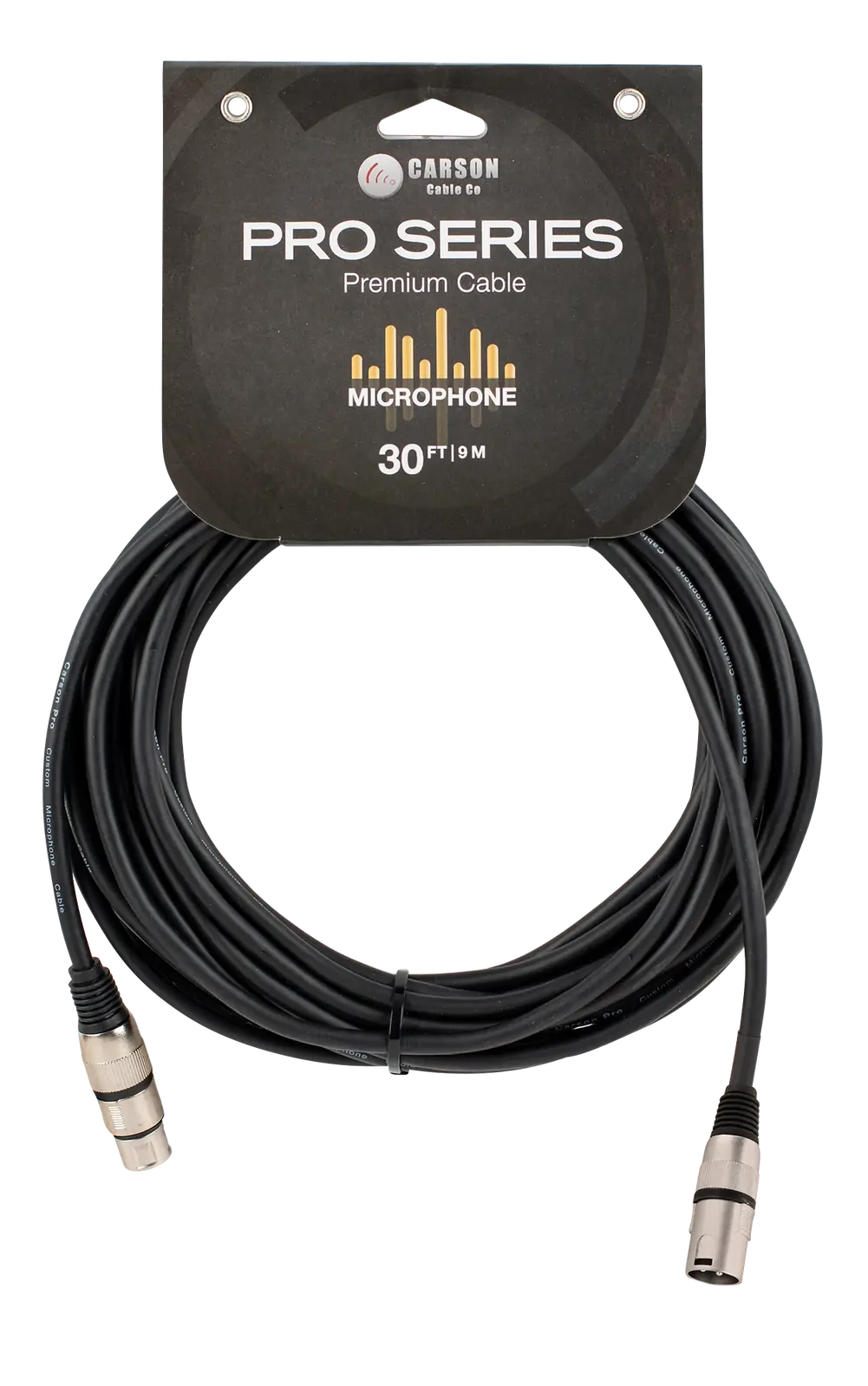 Carson Cable Co Pro 30ft Microphone Cable Female XLR to Male XLR
