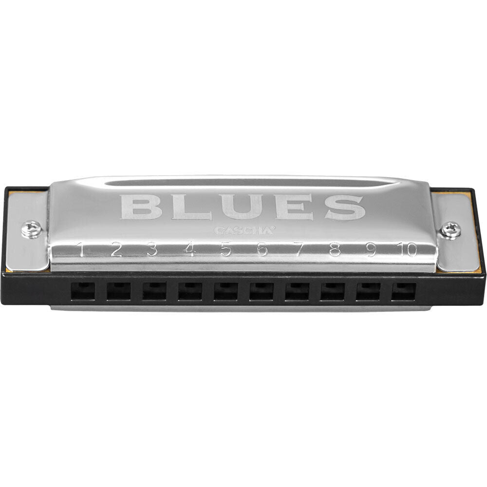 Cascha Blues Harp Harmonica in Key of Bb with Brass Reed Plates, Case & Cloth — view 2