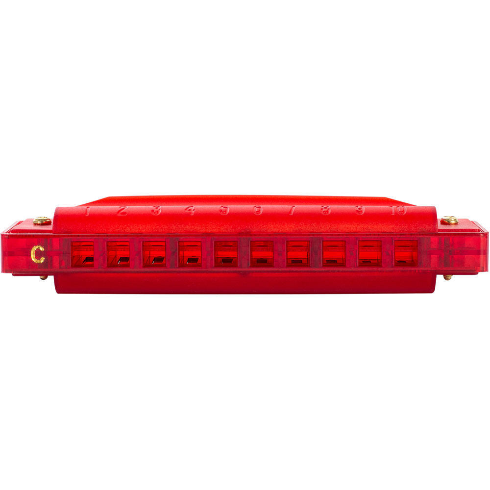 Cascha Fun Series 10-Hole Diatonic Harmonica C-Major Transparent Red with Hard Case — view 4