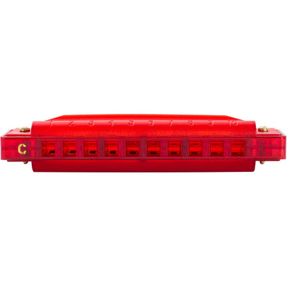 Cascha Fun Series 10-Hole Diatonic Harmonica C-Major Transparent Red with Hard Case — view 4