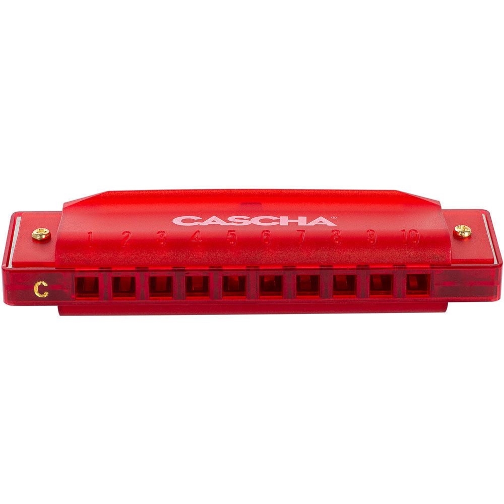 Cascha Fun Series 10-Hole Diatonic Harmonica C-Major Transparent Red with Hard Case — view 3