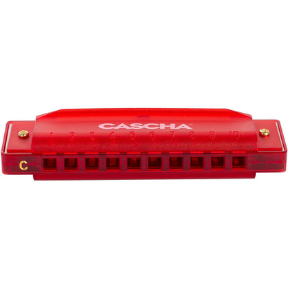 Cascha Fun Series 10-Hole Diatonic Harmonica C-Major Transparent Red with Hard Case — view 3