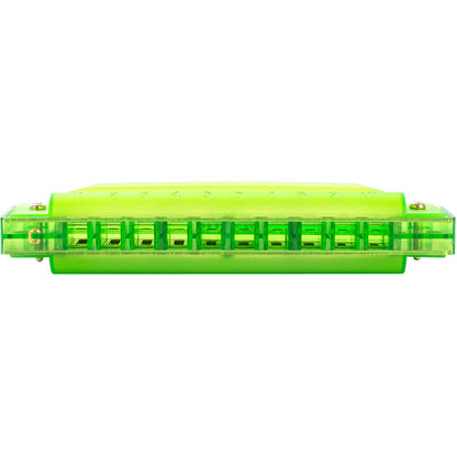 Cascha Fun Series 10-Hole Diatonic Harmonica in C-Major - Transparent Green with Hard Case — view 4