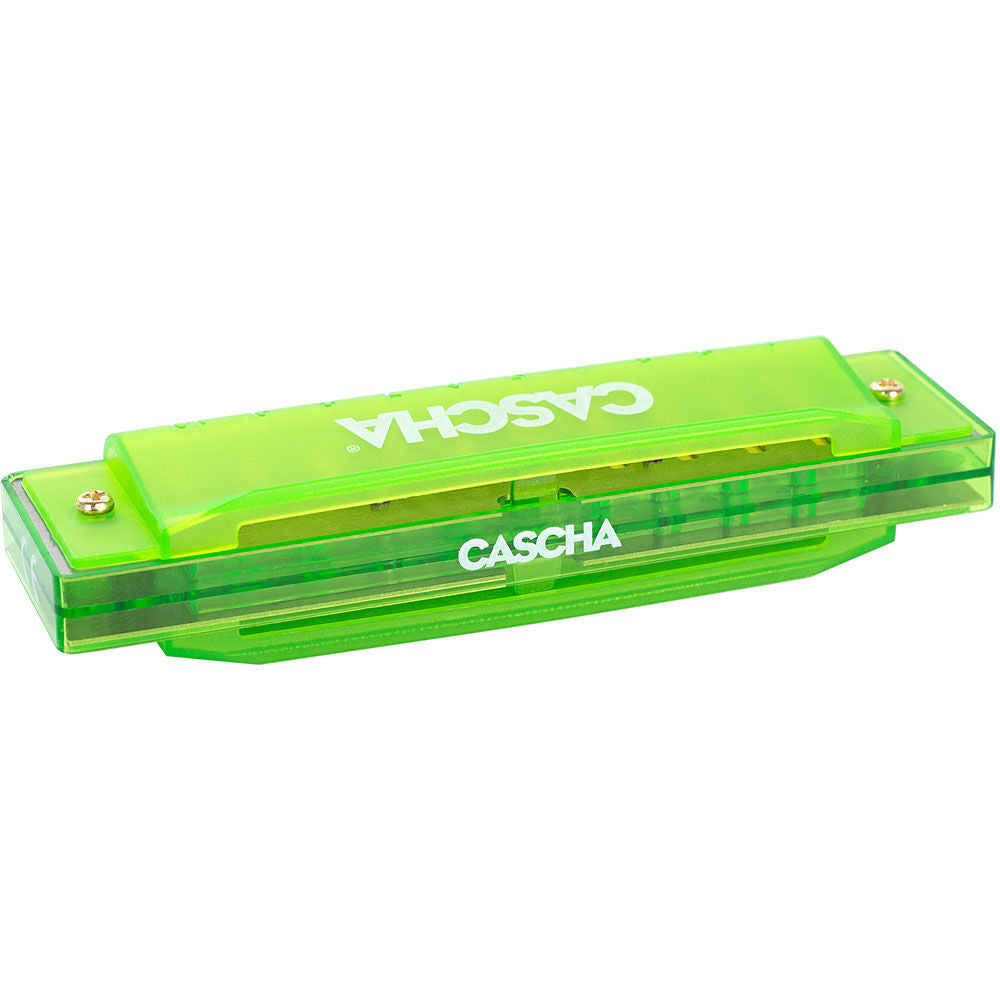 Cascha Fun Series 10-Hole Diatonic Harmonica in C-Major - Transparent Green with Hard Case — view 5