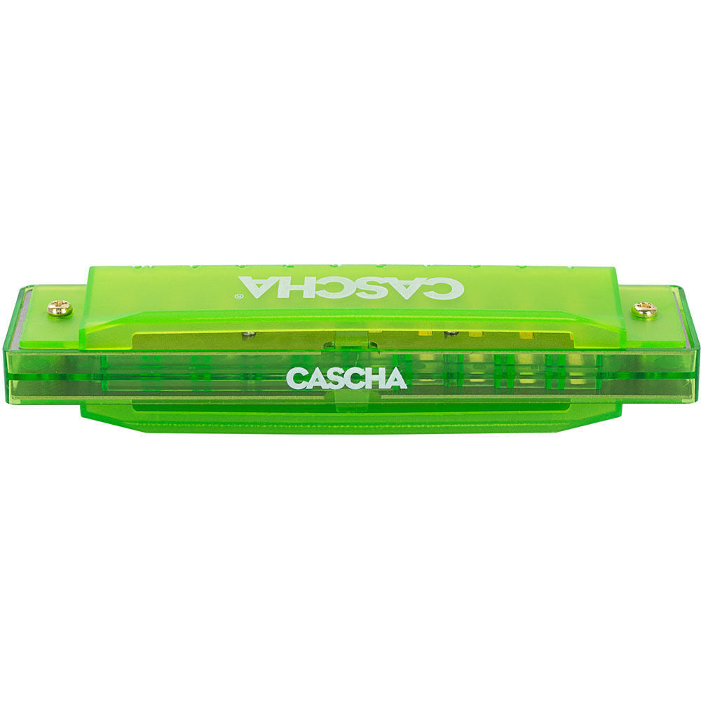 Cascha Fun Series 10-Hole Diatonic Harmonica in C-Major - Transparent Green with Hard Case — view 6