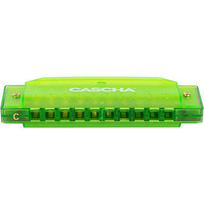 Cascha Fun Series 10-Hole Diatonic Harmonica in C-Major - Transparent Green with Hard Case — view 3