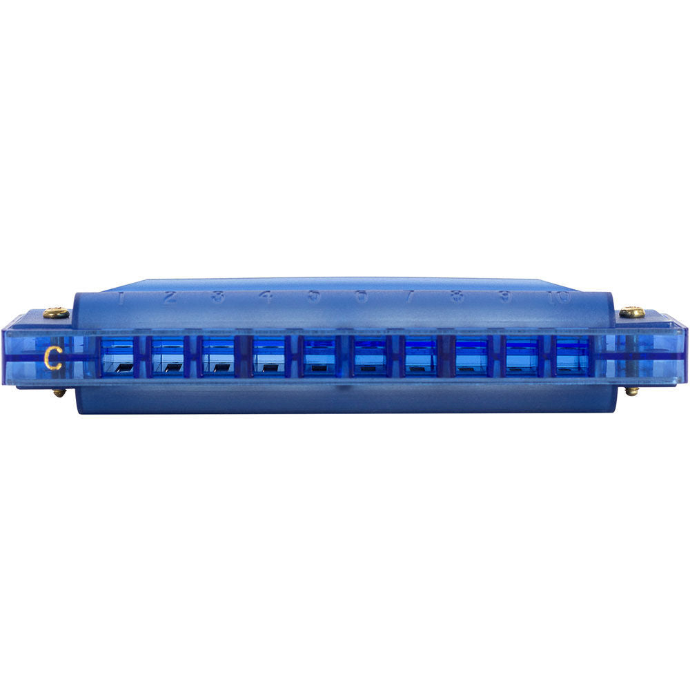 Cascha Fun Series 10-Hole Diatonic Harmonica in C-Major - Transparent Blue with Hard Case — view 4