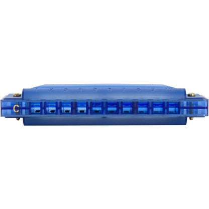 Cascha Fun Series 10-Hole Diatonic Harmonica in C-Major - Transparent Blue with Hard Case — view 4