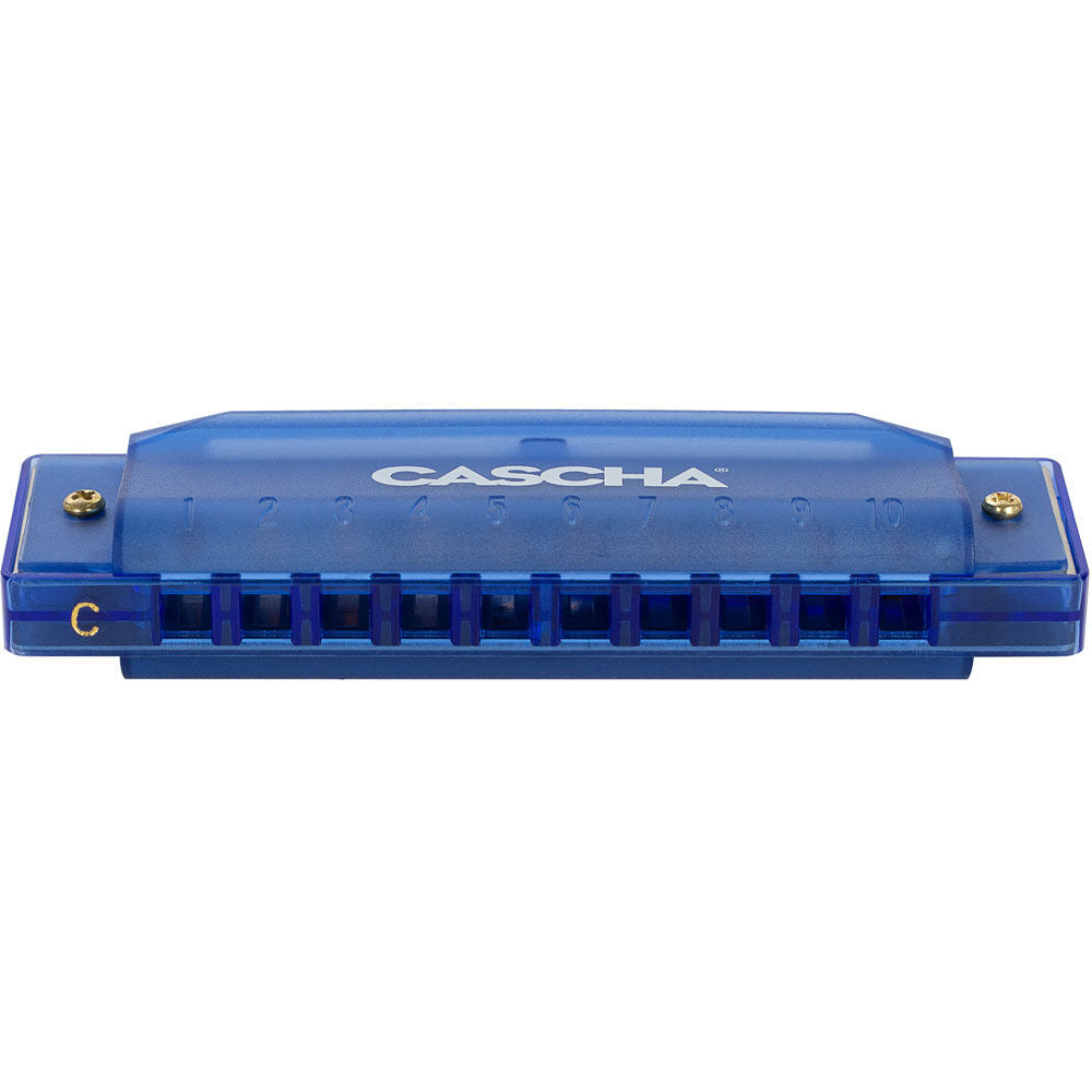 Cascha Fun Series 10-Hole Diatonic Harmonica in C-Major - Transparent Blue with Hard Case — view 3